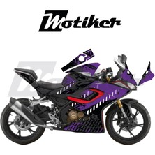 Motiker Rks Srk 125R Kaplama Motosiklet Sticker Etiket Modeli Racing Sport Desen Mor Pembe