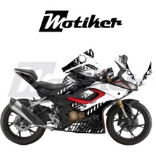 Motiker Rks Srk 125R Kaplama Motosiklet Sticker Etiket Modeli Racing Sport Desen Gri Siyah Beyaz