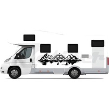 Motiker Dağ ve Pusula Off Road Sticker Etiket