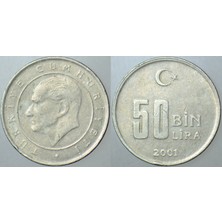 Banknoting Türkiye Cumhuriyeti 50 Bin Lira 2001.