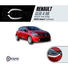 CarEste Renaul.t. Clio 4 Hb Uyumlu Krom Far Kaşı 2 Prç. 2012-2019 P.çelik