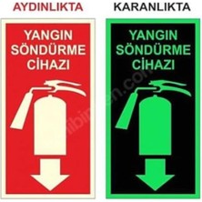 5 Adet Fosforlu Yangın Tüpü Söndürme Cihazı Levhası