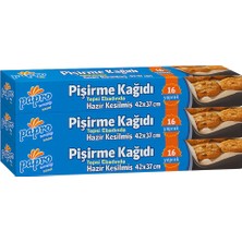 Papro Hazır Pişirme Kağıdı 42X37 cm Yapışmaz Hazır Kesilmiş 16 Yaprak 3'lı Kutu Set – Tepsi Ebatında