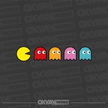 Okyay Works Pac Man Sticker - Araba-Motosiklet Etiket Sticker