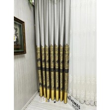 Nivemes Home Nivemeshome Gönen Gri-Gold 671539 V-2503 1/3 Sık Pileli Fon Perde Apm