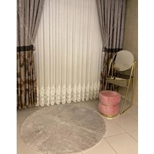 Nivemes Home Nivemeshome Flora Etek Nakışlı 1/3 Sık Pileli Tül Perde Apm