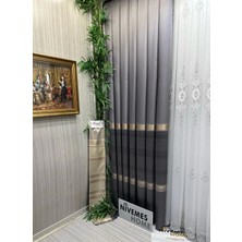 Nivemes Home Nivemeshome Deniz FT614177 V-5403 Gümüş 1/3 Sık Pileli Fon Perde Apm