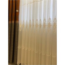 Nivemes Home Nivemeshome Çift Nakışlı 1/3 Sık Pileli Tül Perde Apm