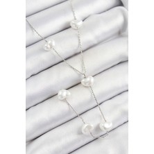 Al-Kar Ticaret Pirinç Incili Kalp Figürlü Y Model Gümüş Renk Kadın Kolye