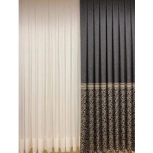 Nivemes Home Nivemeshome Kare Desen 1/3 Sık Pileli Modern Tül Perde Apm