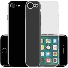 Case World Caseworld Apple iPhone 7 ile Uyumlu Kapak Kamera Korumalı Şarj Yeri Tıpalı Şeffaf Silikon Kılıf