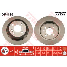 TRW Arka Fren Aynası Mini Cooper- One- Cooper S- One D- Works- Cabrıolet Cooper-