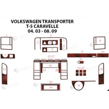 Mars Cockpit Design Volkswagen Carevella  Alüminyum Kaplama 2003-2009 31 Parça  Maun