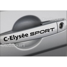 Ruselland Citroen C-Elysee Için Özel Yeni Uyumlu Aksesuar Kapı Kolu ve Jant Özel Yeni Sticker 8 Adet 10*1,5 cm