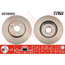 TRW Ön Fren Aynası Insıgnıa A 08 Saab 9-5 YS3G 10 17 Jant 321X30X5DLXHAVALI 13502214-569422