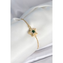 Al-Kar Ticaret Yıldız Model Asansörlü Gold Renk Kadın Bileklik