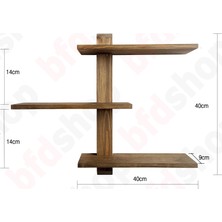 Bfd Shop Bfdshop Dekoratif Modüler 3lü Masif Duvar Rafı