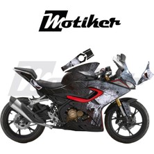 Motiker Rks Srk 125R Kaplama Motosiklet Sticker Etiket Modeli Punisher Desen Siyah Gri