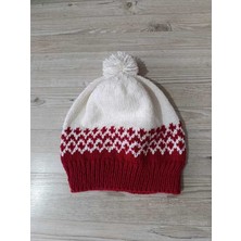 Emek Kırmızı Beyaz Kadın Bere