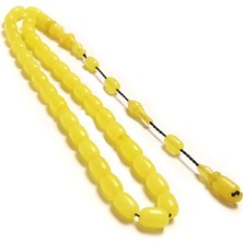 Tesbih Rüyası Mat Sarı  Renk Kehribar Tesbih