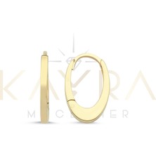 Kayra Mücevher Oval Altın Küpe AHK114