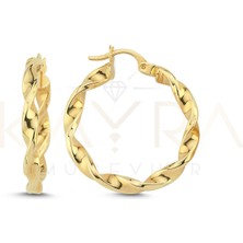 Kayra Mücevher Burgu Altın Halka Küpe  AHK28