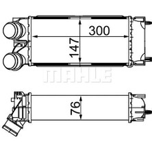 Mahle Turbo Radyatörü Intercooler Berlıngo 04 C4 04 P308 07 Partner 04 1.6hdı Al/pl/brz 300X147X76