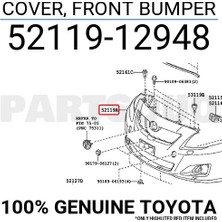 Orjinal Tampon Corolla Ön 06SONRASI Sedan Sisli (Oem No: 52119-12948)