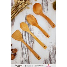 Montesev Ahşap Tahta Mutfak Kaşık Seti 4 Parça Bambu ve Kayın Ağaç Malzemeden 1 Kişilik