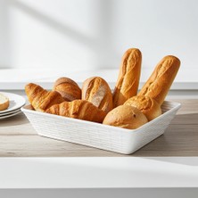 Külsan 14028.CW – 2'li Krem Beyaz Ekmeklik 28×20 cm, Thermoset Melamin