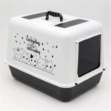 AyrStore Kapalı Kedi Tuvalet Kabı ve Kürek 54,5 x 39,5 x 39 cm Kırılmaz Kapak