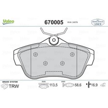 Valeo 670005 - Arka Balata Jumpy 07 Sucudo 07 Expert Tepee 07