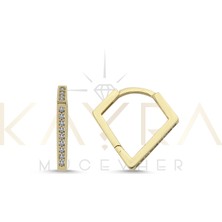 Kayra Mücevher Geometri Taşlı  Altın KÜPE AHK108