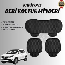 OtoÇizgi Kia Sportage 2016 Uyumlu Deri Kapitone Koltuk Minderi Koruma Kılıfı – 3’lü Set