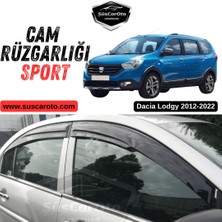ŞüsCarOto Aksesuar Dacia Lodgy 2012-2022 Uyumlu Mugen Cam Rüzgarlığı Seti Piano Black 4\'lü Ithal Parlak Siyah
