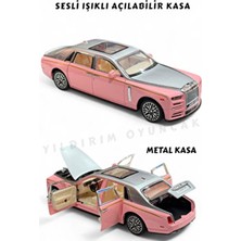 Yıldırım Oyuncak 1:24 Çek Bırak Işıklı ve Sesli Metal Jeep - Açılabilir Kapılar Sesli Işıklı Rolls Royce 18 cm