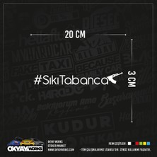Okyay Works Sıkı Tabanca Sticker - Beyaz - Araba-Motosiklet Etiket Sticker