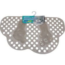 Renkliürün Ayak Temizleme Matı Kabartma Silikon Kaydırmaz Taban Duşakabin ve Banyo Matı (BEJ)(70X40)