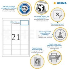 Storemax Herma 4677 Adres Etiketleri Dın A4 63,5 x 38,1 Mm, Kağıt, Mat Kendinden Yapışkanlı, Yazdırılabilir, 2.100 Yapışkan Etiket, Beyaz