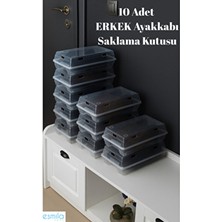 10 Adet Erkek Ayakkabı Saklama Kutusu Şeffaf 10 Lu Set ESMILA18092024.