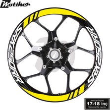 Motiker Rks Qjmotor SRK250RR Geniş Jant Sticker Modeli 16'lı Sarı Beyaz