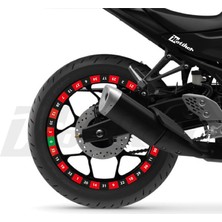 Motiker Motosiklet Jant Sticker Rulet Tasarım Etiket Modeli 17' Jant Uyumlu