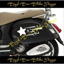 Aydın Garage Yıldız Hız 25X13 2 Adet (Sağ Sol) Depo Kapağı Araba Sticker Oto Motorsiklet Motor Kask Sticker