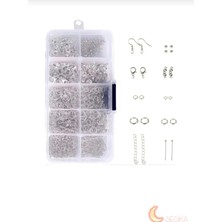 Heraldis Takı Yapma ve Tamir Seti 10LU Kutuda Gümüş Renk Kolye Küpe Bileklik Aparatları