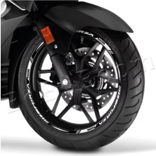 Motiker Honda Forza Sticker Jant Dışı Şerit Baskılı Beyaz