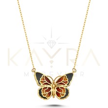 Kayra Mücevher Kelebek  Mineli Altın Kolye AK100