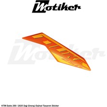 Motiker Ktm Duke 250 2025 Turuncu Orjinal Sticker Etiket Tasarım Modeli Sağ Grenaj Sticker