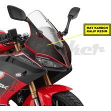 Motiker QJMOTOR RKS SRK125R ÖN ÇAMURLUK VE ÖN KAFA TAKIM MAT KARBON STİCKER KAPLAMA ETİKET MODELİ
