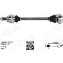GVA Komple Aks Sağ/sol Bmw E60 E63 E64 E65 E66 E87 E90 E92 E93 E81 E82 651MM Diş 30