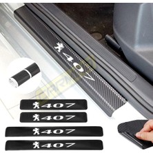 Carmind Peugeot 407 Karbon Kapı Eşiği Oto Sticker 4 Adet